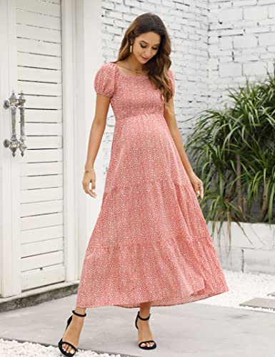 Image of Maternity Dress Women's Off Shoulder Split A Line Casual Maxi Dress Photography Dress for Babyshower