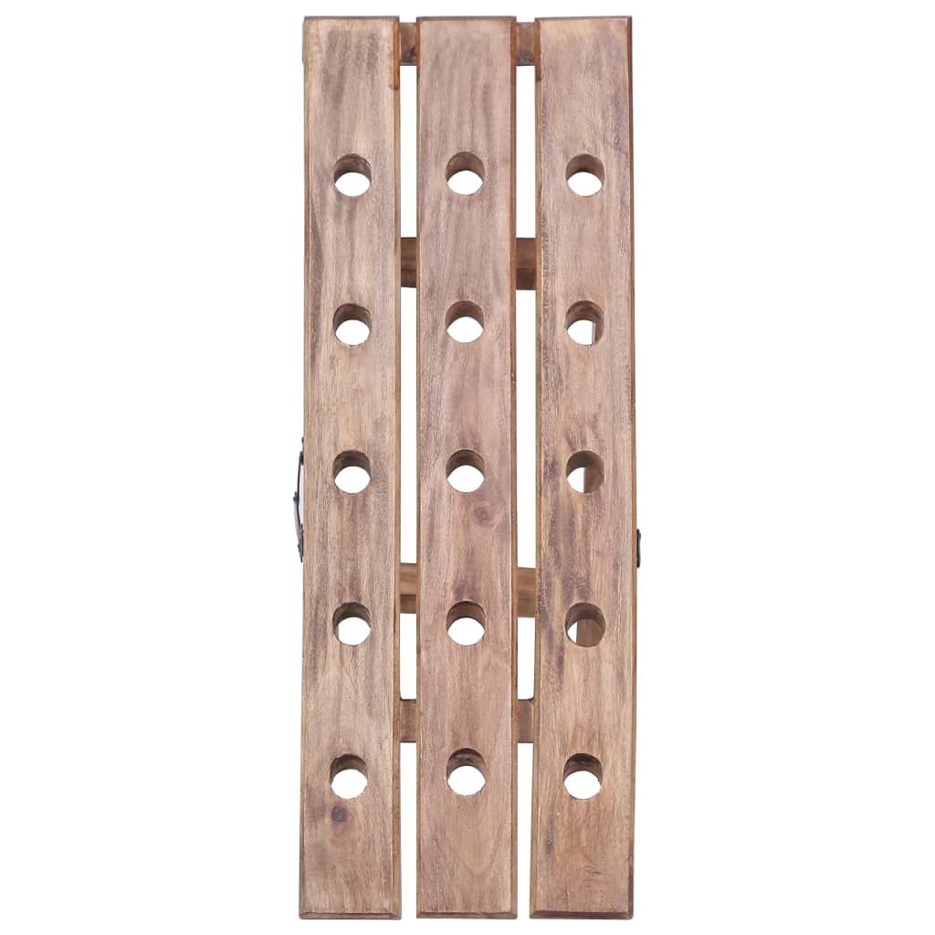 vidaXL Weinregal für 15 Flaschen Flaschenregal Flaschenständer Weinständer Rüttelbrett Rüttelpult Champagner 26x50x70cm Massives Altholz