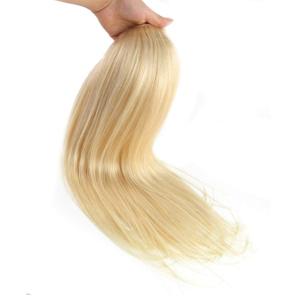 RemeeHi Beauty Straight 5 Clips Hairpieces Hair Extension U Part 3/4 Half Wigs with Adjustable Straps Real Human Hair for Women 26 Inch 8/613# Brown & Blond 240g