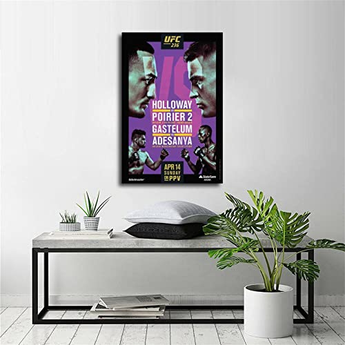 Hyynn Holloway Vs Poirier 2 Fight Event Canvas Art Poster And Wall Art Picture Print Modern Family Bedroom Decor Posters 16X24Inch(40X60Cm) #TOP5