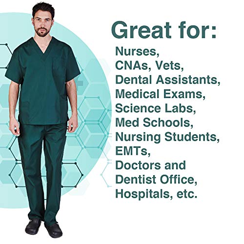 Natural Uniforms Comfortable Fit Men's Workwear Uniform 8 Pocket Top and Pant Set XS Hunter Green