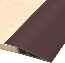 Vinyl Floor Transition Strip 36" - Universal Threshold Ramp for Wheelchairs/Vacuums (1/2"-3/5" Doorway, Dark Coffee) | Waterproof PVC, Non-Slip Surface & Instant Installation