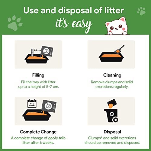 Image of Goofy Tails White Bentonite Clumping Cat Litter 5L + Activated Charcoal Deodorizer 200g | 99.9% Dust Free, Anti-Bacterial Litter for Cats| Chemical Free Ultra Absorption Litter for Cats