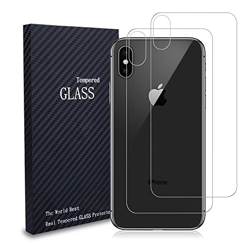 iPhone X Back Screen Protector, AndHot Anti-Scratch, Anti-Fingerprint, Bubble Free Easy to Install Tempered Glass Screen Protector for Back of Apple iPhone X 2017 (2 Pack)