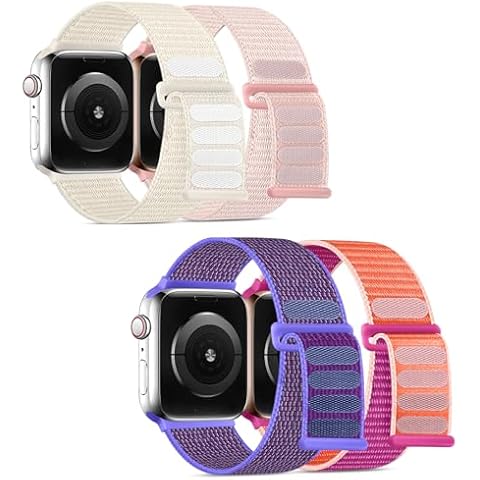 WJK Wristbands Compatible with Apple Watch 38mm 40mm 41mm 42mm 44mm 45mm 49mm Women Men, 2 Pack Stretchy Nylon Solo Loop Bands Adjustable Braided Sport Elastic Straps for iWatch Ultra2 Ultra SE2 SE Se Cover