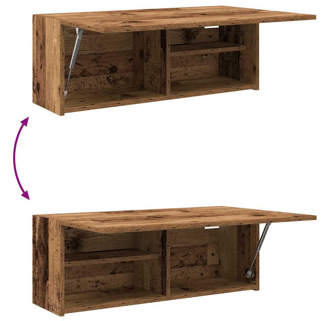 vidaXL Bad-Wandschrank Altholz-Optik 80x25x30 cm Holzwerkstoff, Hängeschrank, Badezimmer-Schrank, Wand-Schrank