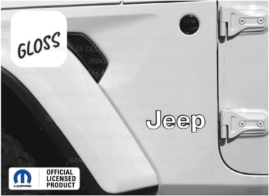 Decal Mods Fender Jeep Fender Flat Overlay Decal Graphic fits Jeep Wrangler JL/JT (2018-2024) (Set of 2) White Gloss CW | SJ8Z3