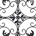 gb Home Collection Metal Wall Décor Living Room Victorian Style Wall Art Décor, Window Arch Design, 17 x 42 Inches - Black