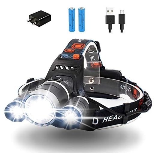 Linterna Frontal Led Recargable Alta Potencia Con 4 Tipos de Luz | Batería Dura Más de 6 Horas y Hasta 500 Metros | Luz Frontal Cabeza para Caza Camping Pesca Ciclismo Carrera y Más Deportes