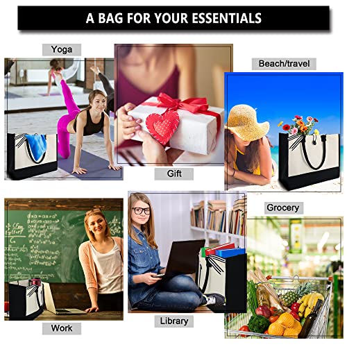 Beegreen Canvas Tote Bags Bulk Personalized Gifts For Women 3 | 6 | 8 | 12 Pack Blank Plain Birthday Gifts Beach Bags, Wholesale For Diy, Wedding, A Great Gift For Best Friends, Teachers, Girls, Mom #TOP4