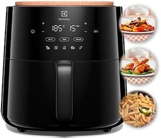 Electrolux Friggitrice ad aria EAF5B – Capacità 5L – Friggitrice aria Rivestimento antiaderente – 1500W – 8 Programmi prei…
