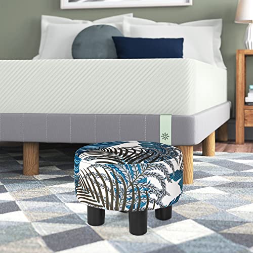 Joveco Small Footstool Ottoman, Round Foot Rest Stool With Non-Skid Plastic Legs, Modern Footrest Pets Step Stool Padded Seat For Sofa Desk Living Room Office Dogs (Leaves) #TOP5