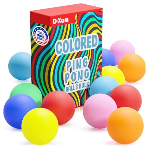 D-Xam Multi Color Ping Pong Balls 40mm Tennis Ball - Bulk PingPong Plastic Balls for Party, Pet Toys, Games, Art and Craft, School Activities, Teachers Must Have 12 Pcs