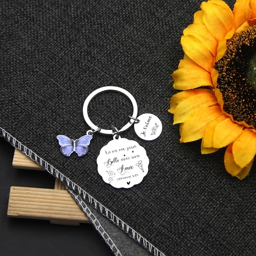 FGHJK Cadeau Meilleure Amie Porte Clef Meilleure Amie Cadeau Femme Anniversaire Noel Porte-clés Amitié Fin d'études Universitaires Porte cles Femme (3) – vue 3