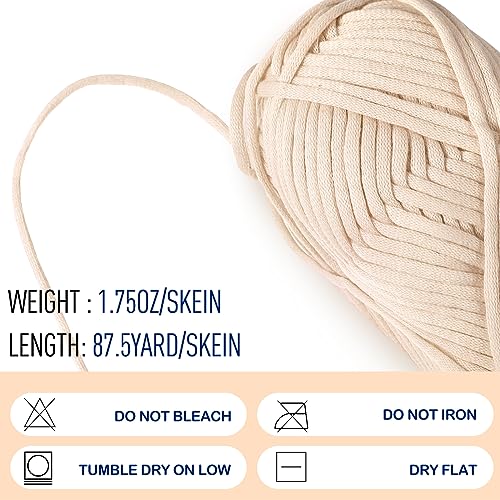 Image of Timgle 18 Pack Beginners Crochet Yarn Cotton Yarn for Crocheting and Knitting with Easy to See Stitches Cotton Nylon Blend Yarn for Crochet Kit Making(Nature Colors)