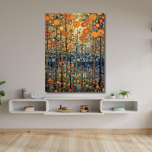 Peinture Gustav Klimt Jardin affiche sur toile 80x120cm sans cadre pour salon