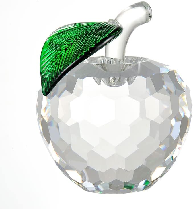 Crystal Ornament White Fruits Glass Fruit Figurine Handmade Art Gift for Christmas Birthday Ornament