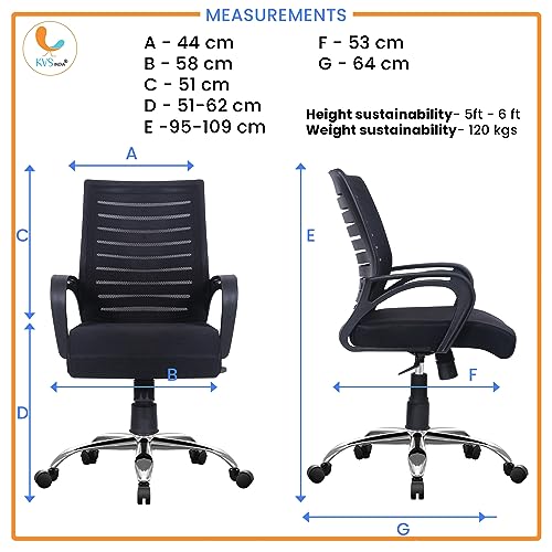 Image of Boom Steel Base Ergonomic Executive Home /Office revolving Chair(Black)