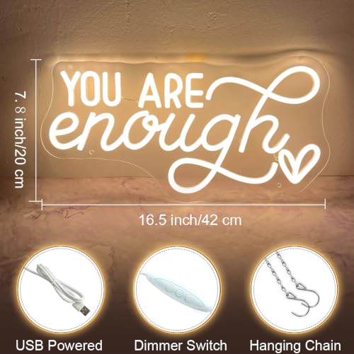 Image of You Are Enough Neon Sign Led Light Sign for Wall Decor