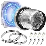 Magnetic Dryer Vent Coupler Kit, 4-Inch Quick-Connect Hose & Wall Plate, Strong Magnetic Connector for Easy On/Off, Airtight Seal, Heat-Resistant Aluminum Hose with Stainless Clamps, Screws & Anchors