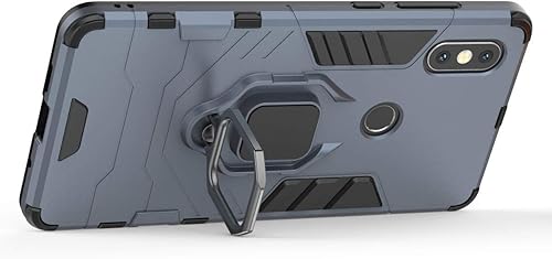 Miniatura 2 de LuluMain Compatible con funda Xiaomi Mi Mix 2S, soporte de anillo de metal, a prueba de golpes, carcasa rígida (funciona con soporte magnético para