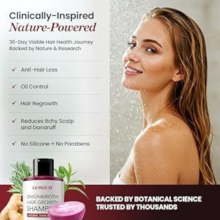 Rosemary & Biotin Shampoo for Hair Loss – Thickening Shampoo for Thinning and Weak Hair with Natural Ingredients Tea Tree Onion and Ginger – Strengthens Hair Regrowth & Soothes Scalp – For Women Men, 370 ml