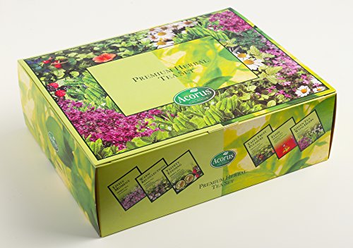 Acorus | Premium Herbal Tea Set | Tea Set | Herbal Tea Bags | Natural Tea Gift Sets | Tea Set Of Six Different Flavours | Large Selection Box For Various Occasions | 60 Herbal Tea Bags #TOP4