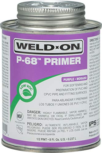 Weld-ON IPS 10214 Purple P-68 Primer for PVC and CPVC Pipes, Non-Bodied, Fast Acting Primer, 1/2 Pint with Applicator Cap - Thumbnail 5