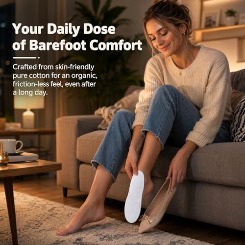 Image of 5 Pairs Shoe Inserts for Women, Handmade Soft Insoles, Washable Sweat-Absorbing Pads, All-Cotton Shoe Insoles Cuttable Footbeds for Sneakers, Flats, Crocs, Comfort for Everyday Use (men 7 / women 8.5)