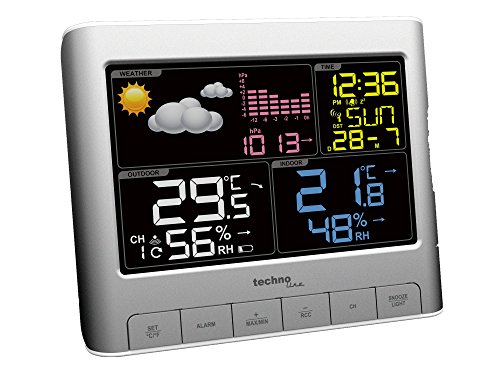 Technoline Funk-Profi-WETTERSTATION WS 6449 FARBDISPLAY Uhr INKL. SENDE NETZTEIL