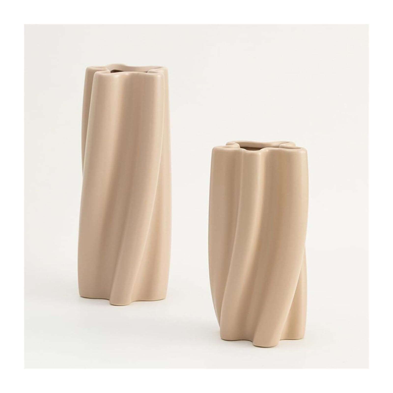 Blumenvase Spinnende Marshmallows, handgefertigte Keramikvasen, Seestern-Flaschenaufsätze, Blumendekorationen Wohndekoration(Milk Tea 9in)