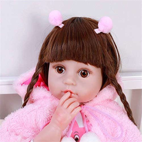 22 Zoll Lebensechte Reborn Prinzessin Babypuppen mit langem Haar Realistische Ganzkörper Vinyl Silikon Kleinkind Weiche… – Bild 7