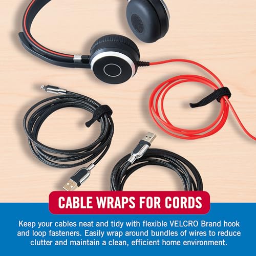 image for Velcro Brand Reusable Cable Ties – Valentines Day Gifts for Men, 100