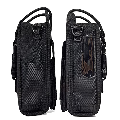 Image of HYS Nylon Case Holster Walkie Talkie Pouch Compatible with Motorola GP328 PRO5150 GP320 GP340 MTX960 President Randy 3(III) Sepura Mindland Handheld Radio with Belt Loop and Carry Strap