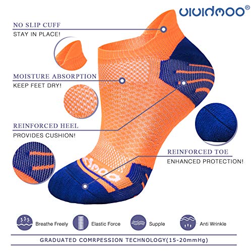 Image of Vividmoo Cycling Socks Running Performance Low Cut Athletic Sock for Women /Men, 5 Pairs No Show Socks