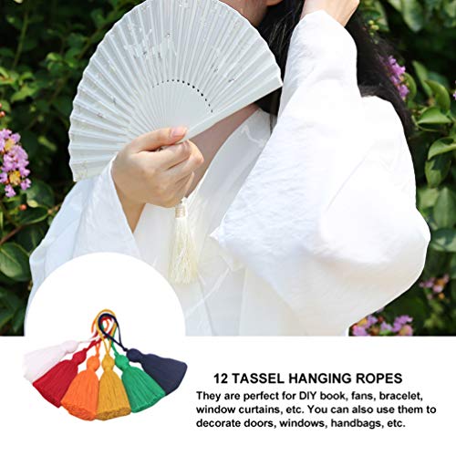 EXCEART 12Pcs Borlas de Seda de Marcador de Seda de Cetim Pom Pom Borla Artesanal Macio Mini Borlas