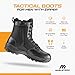 Maelstrom Tactical Combat Boots - Mens Lightweight Full Grain Leather Side Zipper Military Boots - 8