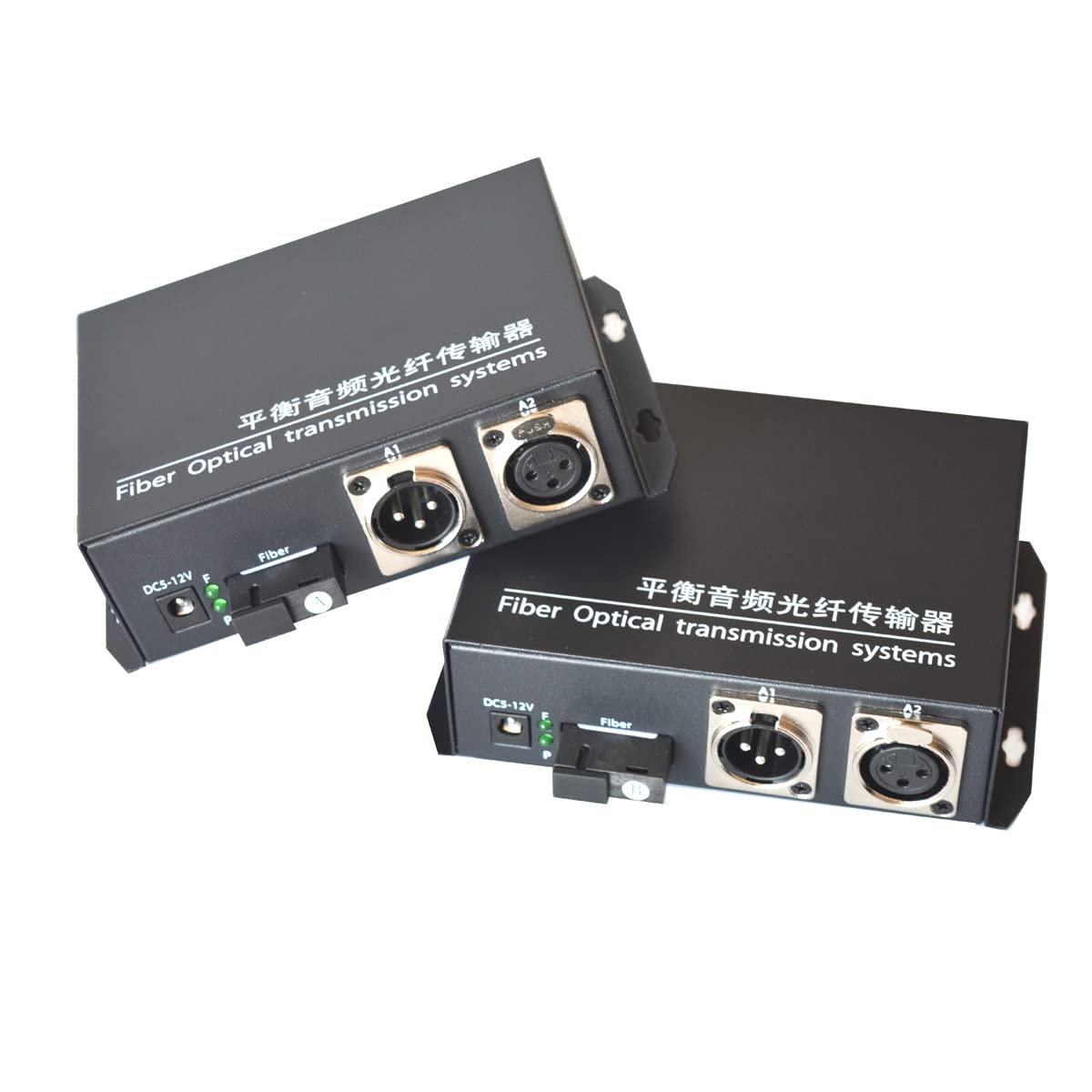 Wekuant 1x BIDI 3Pin XLR Balanced Audio Over Fiber Optic Extenders | SC Fiber Media converters, Single Mode 20Km(12.4mi) and Multimode 500m (0.31Mi) | Broadcast Quality | 1 TX and 1 RX Kit