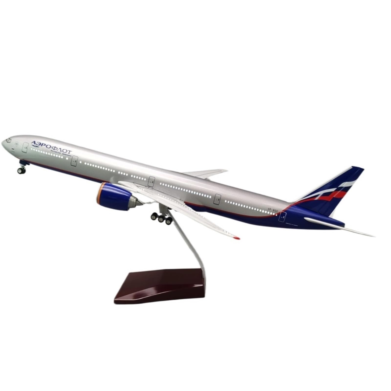 Modellino di Aerei in Piccola Scala 1/157 per la Russia B777 Modello di Aeromobili in Lega di Compagnie Aeree 47CM con Kit di Costruzione di Modello di Decorazione della Camera da Letto con Luce e