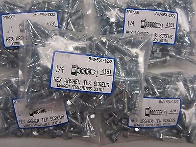 (500) Hex Washer Head 1/4 X 1 Self-Drilling Tek Screw Ihw #14