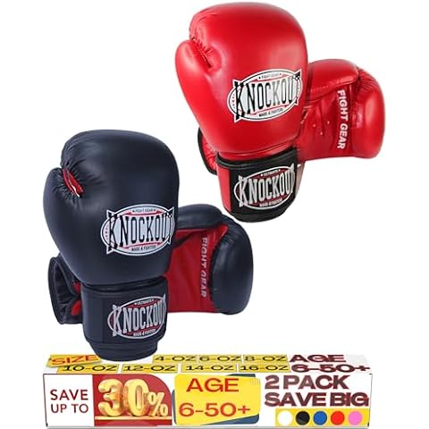 Boxing Gloves 2 Pack for Kids Men Womens Boxing Gloves Set of 2, Best for Boxeo Training, Kickboxing, Muay Thai, Heavy Bag Workout, Sparing Gear with Ultra Wide Wrist Support Siz 4OZ-16OZ Cover