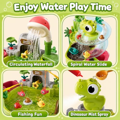 Zsinb Dinosaur Water Table for Kids Ages 4-8 & Toddlers 1-3, Play Sink by Zsinb - Used condition - Image 3