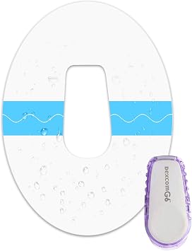Adhesive Patches for G6-20 Pack Waterproof & Sweatproof Dexcom G6 Overpatch,Pre-Cut Backing Paper - Adhesive Sticker for G6,Easy to Use,Long Stay for 10 Days,Blue