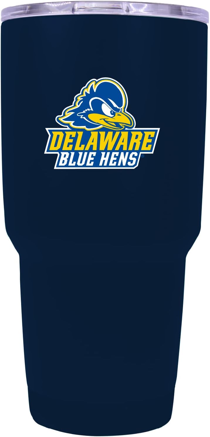 R and R Imports Delaware Blue Hens 24 oz White Insulated Stainless Steel Tumbler Officially Licensed Collegiate Product