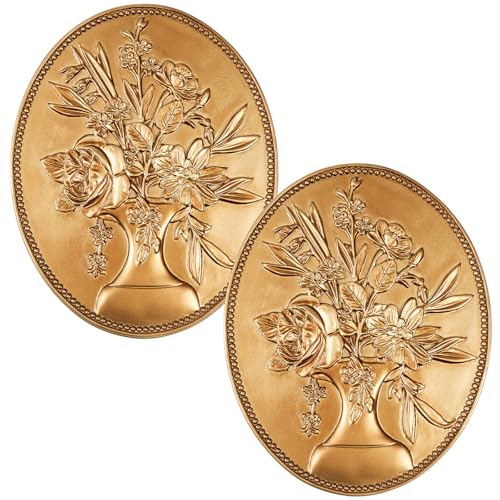 2-piece vintage floral wall sculptures
