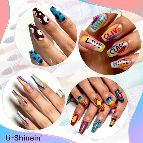Stylos nail art anti bavure lot de 12 feutres graffiti 3D séchage rapide - 6