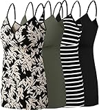 Nursing Tops Tank Shirt Cami Sleep Bra for Maternity and Breastfeeding (Large, Black/Leaf Print/Black Stripe/Army Green)