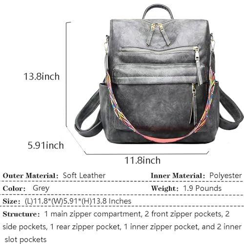 Image of Women's Fashion Backpack Purse for Women Leather Multipurpose Design Ladies Shoulder Bag Travel bag Satchel Handbags