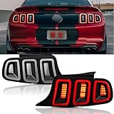 LED Tail Lights Assembly Compatible with 2010 2011 2012 2013 2014 Ford Mustang Taillights Rear Brake Lamp, Black Housing Clear Lens
