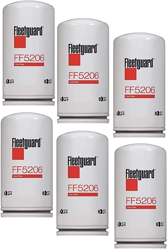 FF5206 Fleetguard Fuel, Spin-On (Pack of 6), Replaces Baldwin BF581, Donaldson P556916, Luber Finer LFP816F, Wix 33120